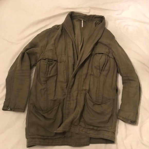 Army green Free People Jacket - Picture 3 of 4